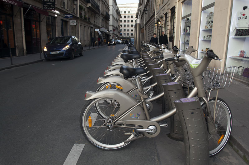France; Paris; parking à vélos; Şubat 2016