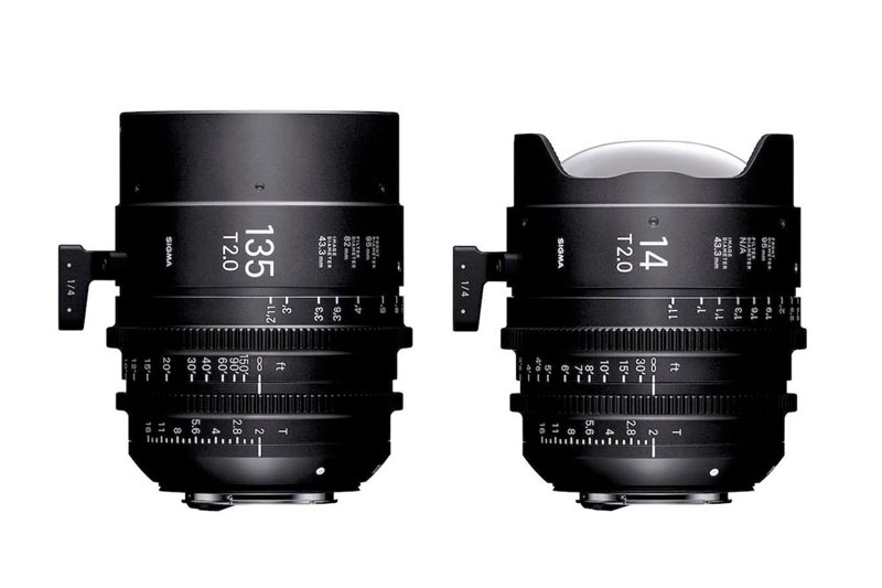 Sigma 14mm T2 FF; Sigma 135mm T2 FF