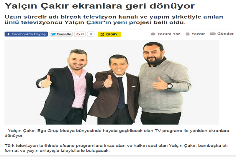 Ego Grup Medya; Kadir GÜLNAHAR; A. Doğan Bircan; Yalçın Çakır