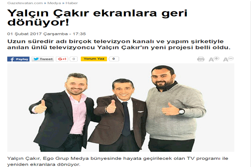 Ego Grup Medya; Kadir GÜLNAHAR; A. Doğan Bircan