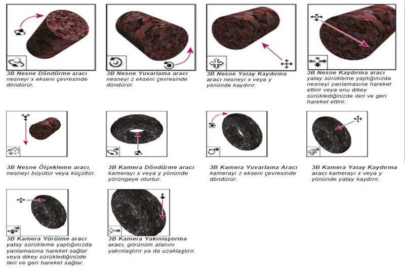 Photoshop 3B araçları galerisi