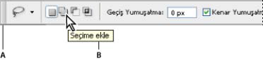 Photoshop Kement seçenekleri çubuğu