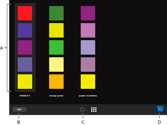 Adobe Color Lava Tema Kitaplığı modu.